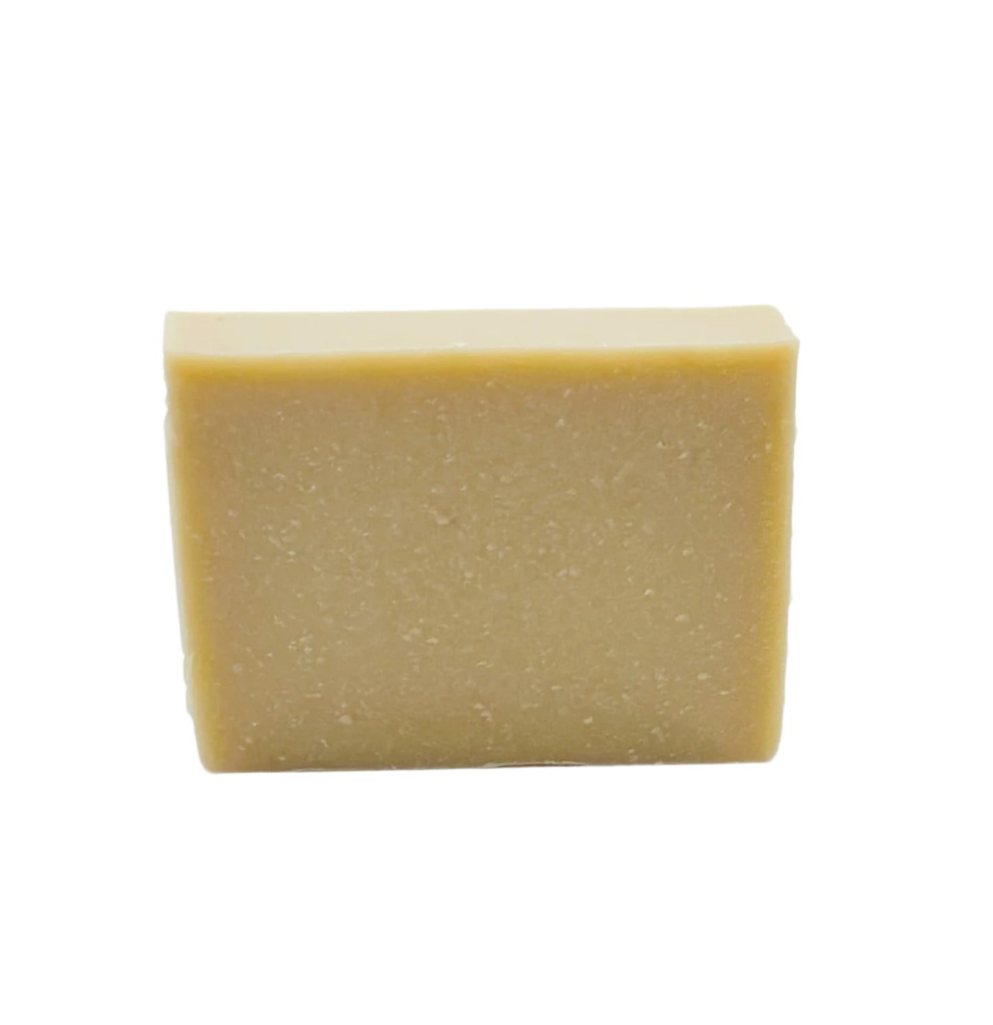 Close-up of Cucumber Mint goat milk soap bar showing texture and artisan finish. Gentle and handmade by Clay & Goat Soap Co.
